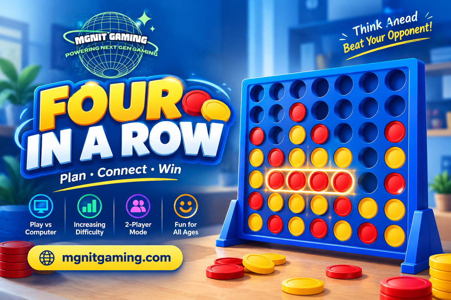 Four in a Row | Classic Strategy Meets Colorful Digital Gameplay